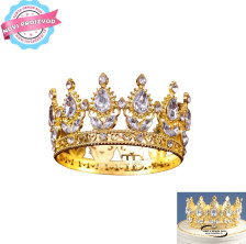 Torta Dekor KRUNA MISS 8 cm - Metal - Zlato Bela